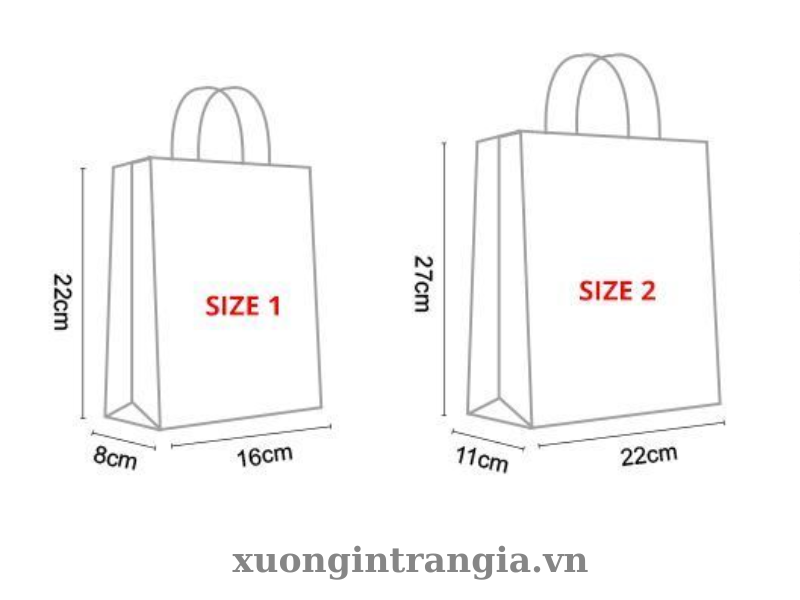 Kích thước khi thiết kế túi giấy 